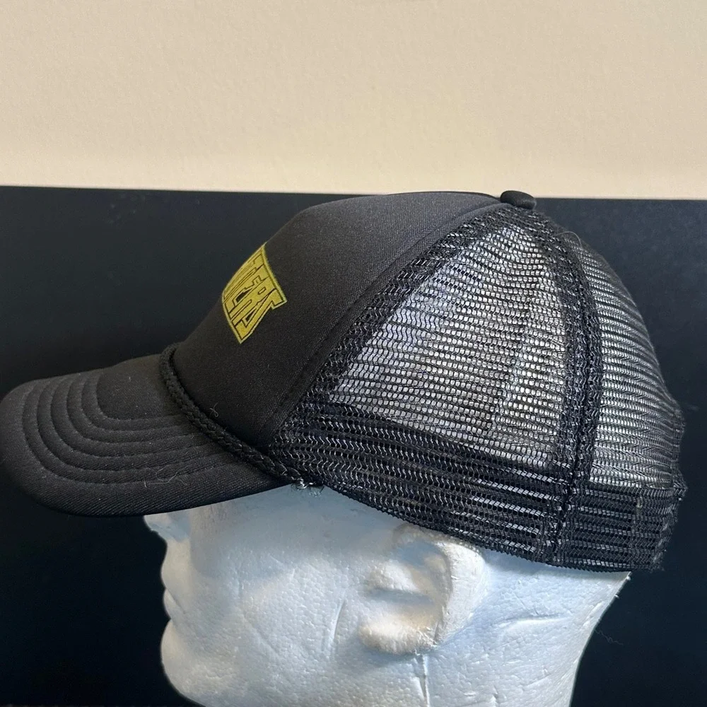 Foo Fighters Band Trucker Hat Black Yellow Logo Mesh Snapback vintage